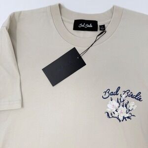 Bad Birdie Men's Graphic Tee Sand Botanical Print Short‎ Sleeve Size Small NEW
